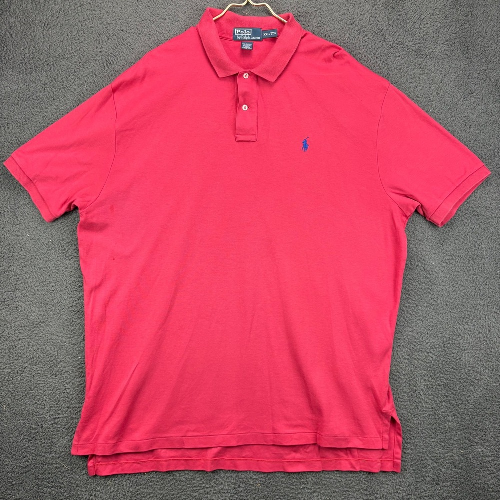 Polo Ralph Lauren Mens XXL Red Short Sleeve Pique Frat Polo Shirt